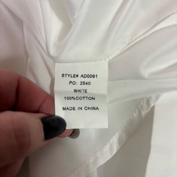 NWT AnnieWear White Long Sleeve Dress with Crochet Vest Overlay Size Large X0474 - Picture 9 of 10